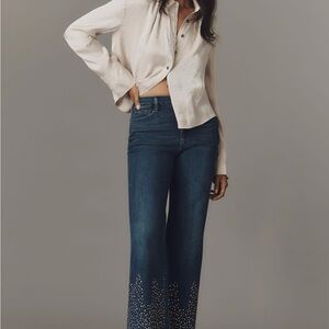 Pilcro Retro Studded Low Rise Jeans